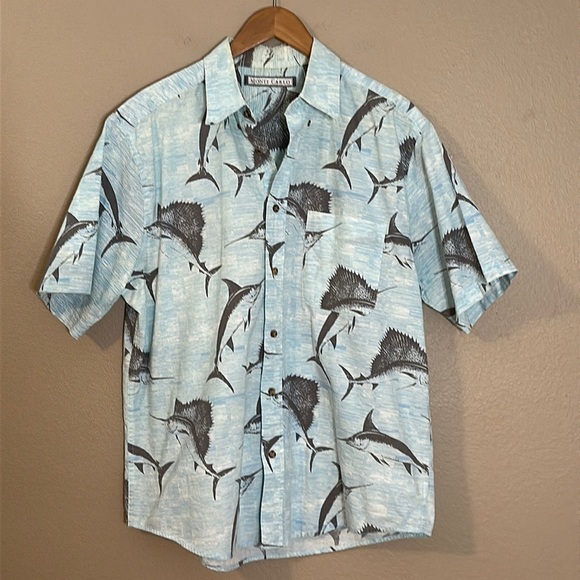 Monte Carlo Men’s Shirt Fishing Sailfish and Marlin Pattern Large - Picture 2 of 6